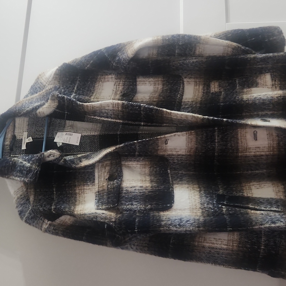 Maurices Plaid Jacket in Black, White, and Gray